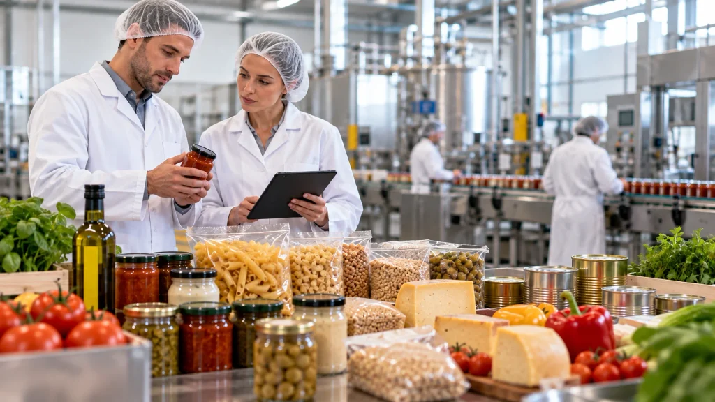 Lebensmittelhersteller und Produktprüfung bei der Lebensmittelbeschaffung