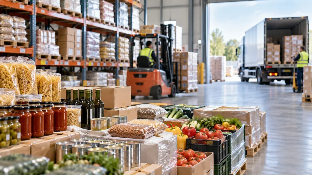 Lebensmittelbeschaffung über Hersteller und Logistik