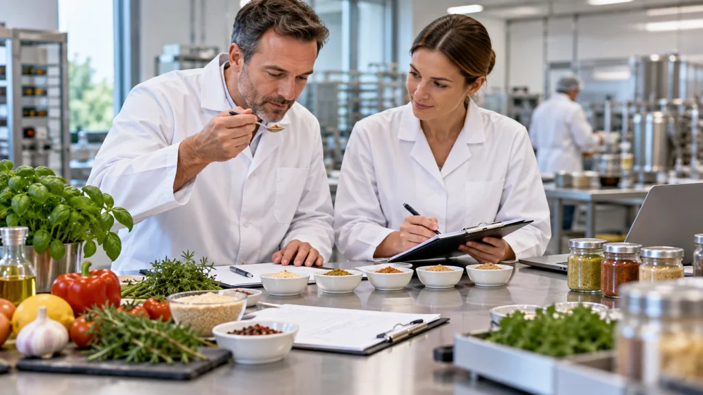Rezepturentwicklung für Lebensmittel mit Produktmustern und Zutaten